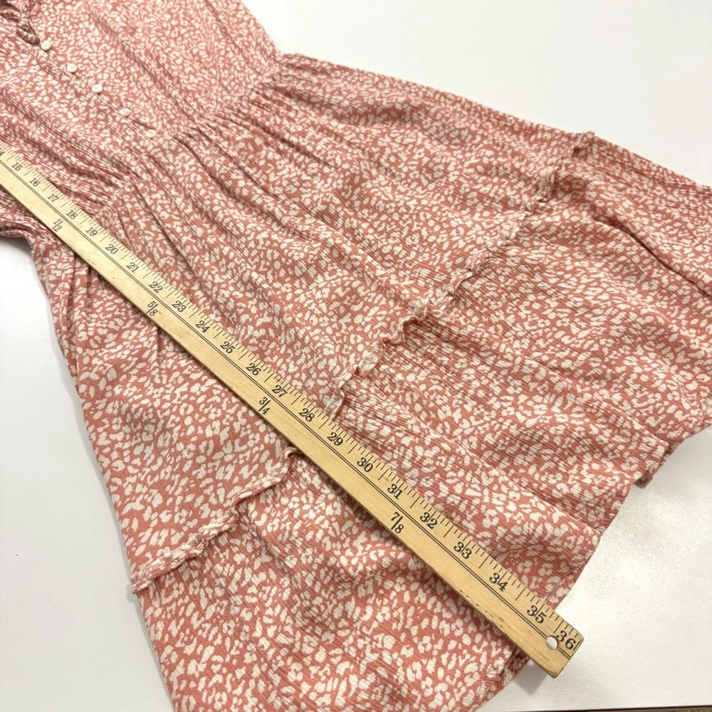 Abercrombie & Fitch Dress Ditsy Pink Leopard Mini Y2K 90s Summer Casual Sz M - Picture 12 of 13